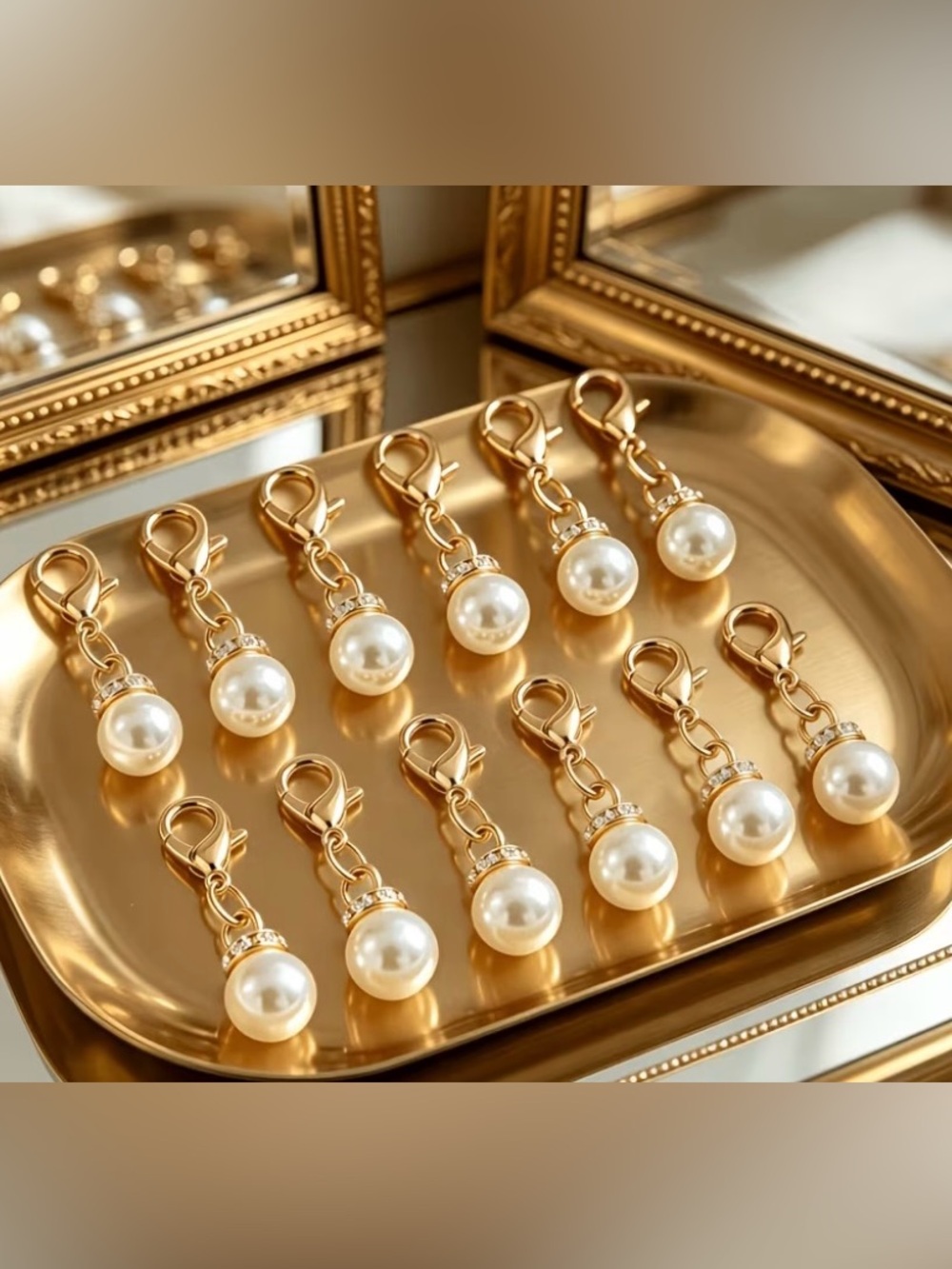 Faux Pearl Charm - 10 Pcs - Picture 3 of 4